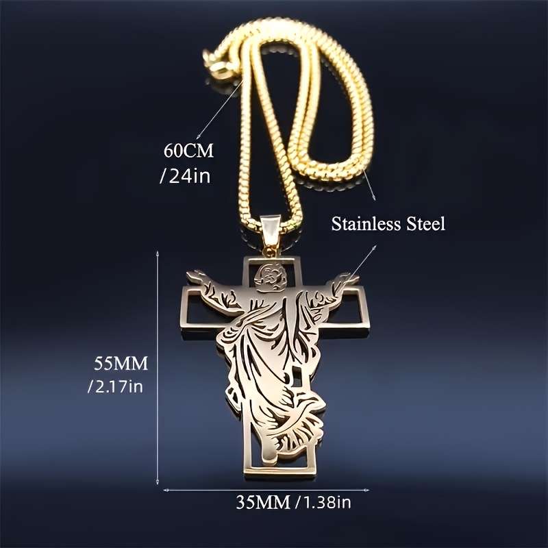 1 Piece Silvery Jesus Theme Pendant