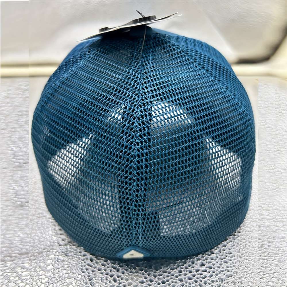 Baseball Cap With Snow Mountain Embroidery Adjustable Snapback Sporty Blue White Strip