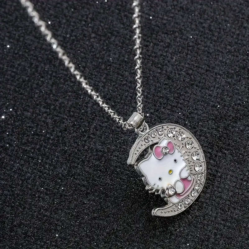 Hello Kitty Pendant Necklace with Rhinestone