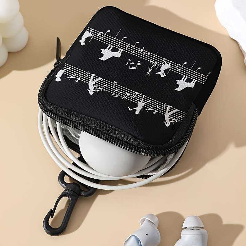 1pc 1pc Coin Purse with Music Note for Man Pattern Print with Buckle and Zipper Pocket Multi-fun
