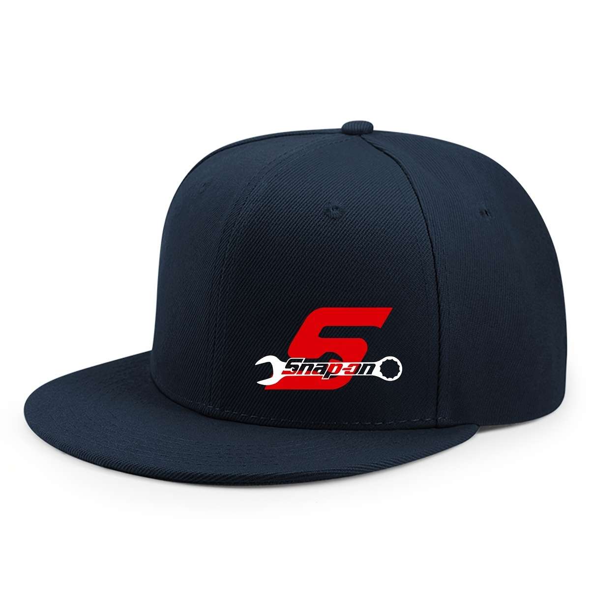 SHAPON Adjustable Snap-On Logo Baseball Cap Breathable Polyester Black with Red White Desi