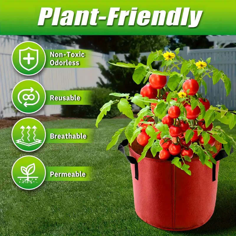 7-Pack Of 5-Gallon Thickened Felt Planting Bags