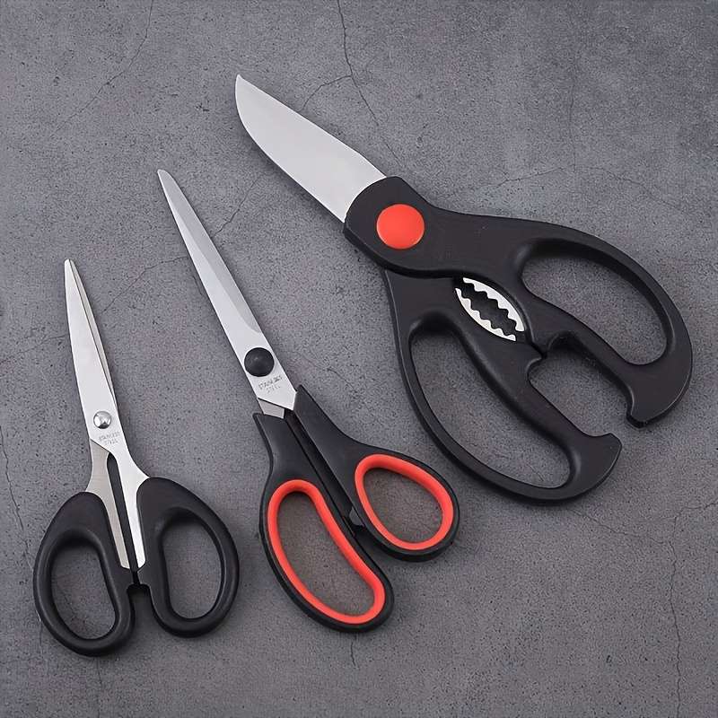 3Pcs Stainless Steel Kitchen Shears Strong Meat Scissors Kit