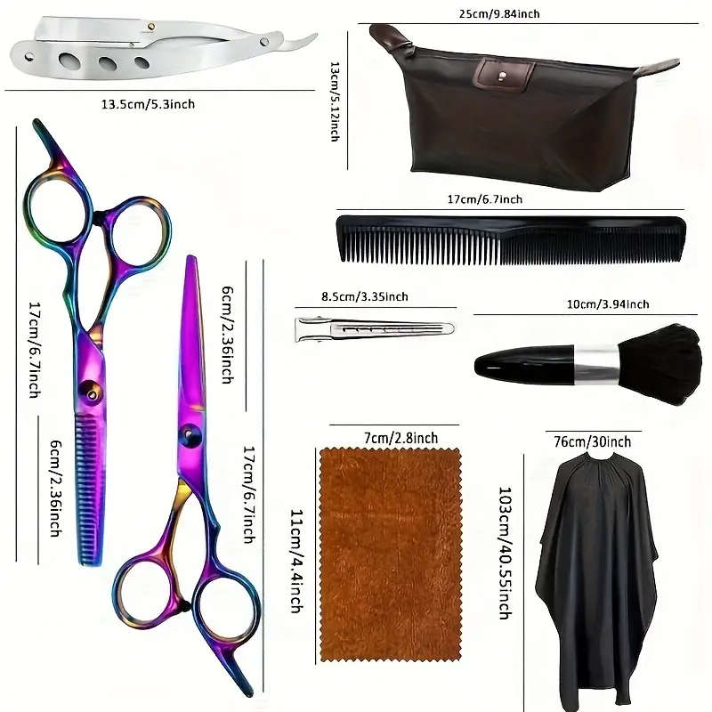 A Professional Hairdressing Set Meticulously Crafted Cutting And Thinning Scissors Stylish Tools