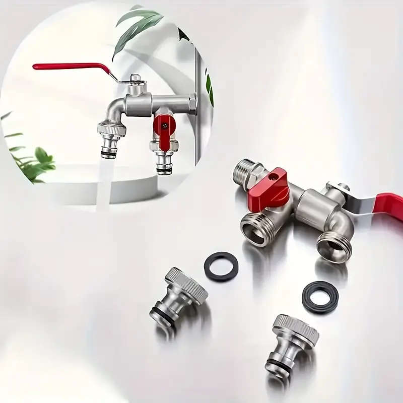 Zinc Alloy Garden Faucet 1/2 Thread Classic Style Dual Outlet