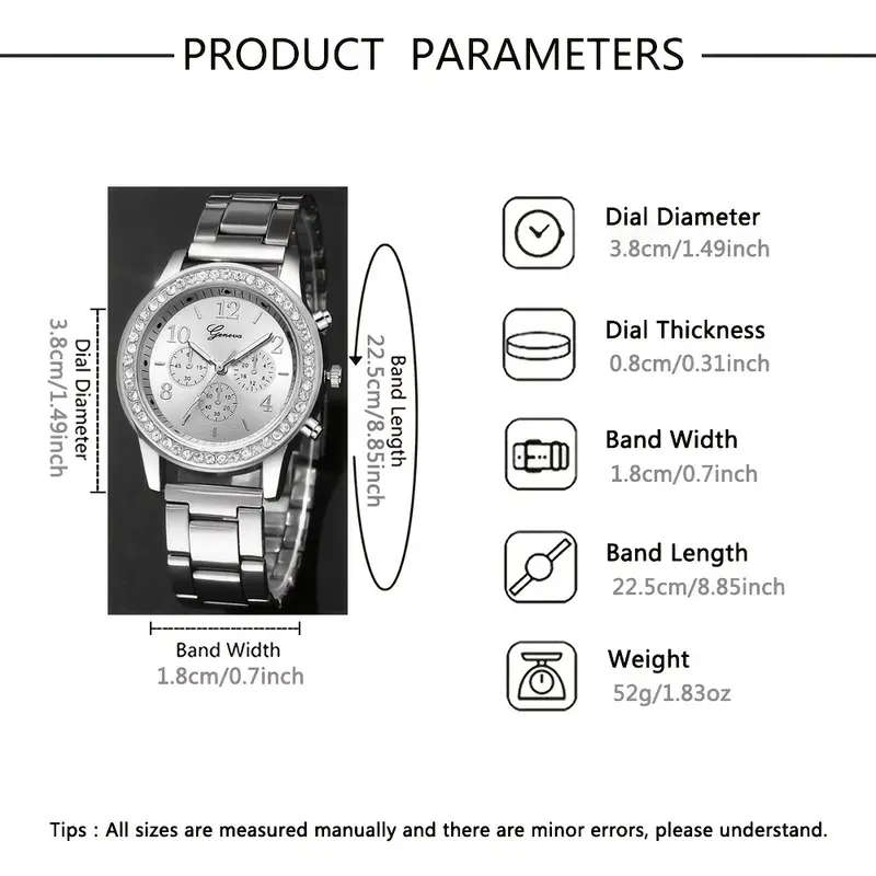 4 Pieces Of Elegant Women's Steel Band Quartz Watches