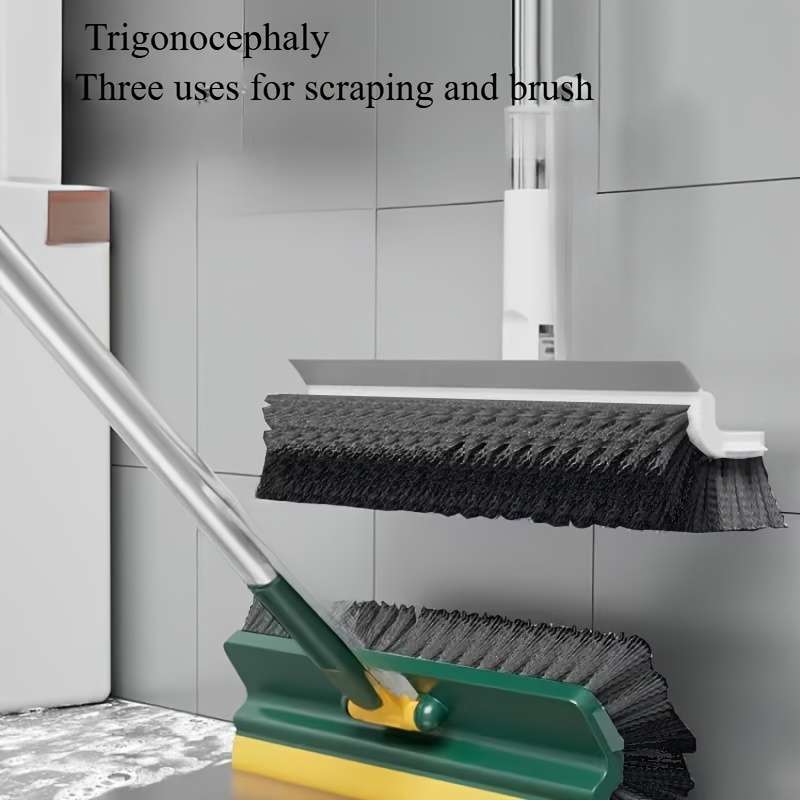 5-in-1 Multi-Purpose Cleaning Brush with Long Handle Clip V-Shaped Bristles for Hard-to-Rea