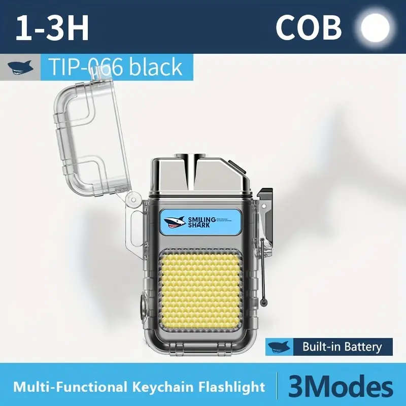 Mini Flashlight Cob Keychain Torch Light Type-C Rechargeable 3 Modes Pocket Size Ideal