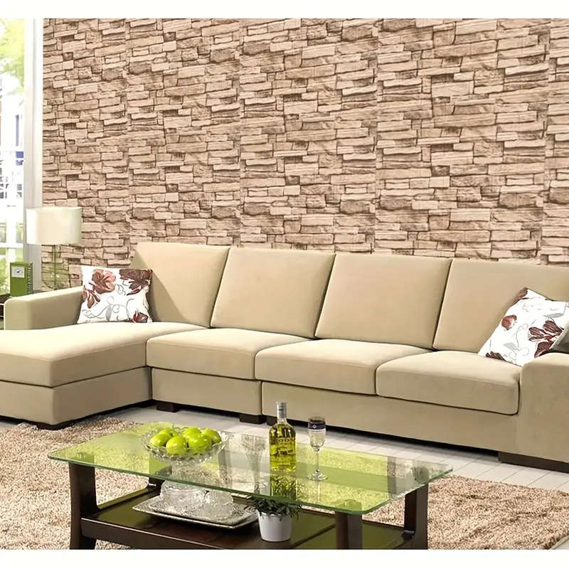 50pcs Brick Texture Self-Adhesive 3D Wall Stickers
