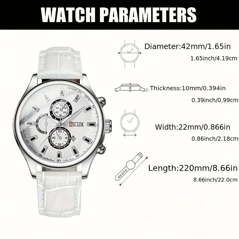 1pc Casual Quartz Wrist Watch for Men and Women with PU Leather Strap Electronic Drive Alloy Case Po