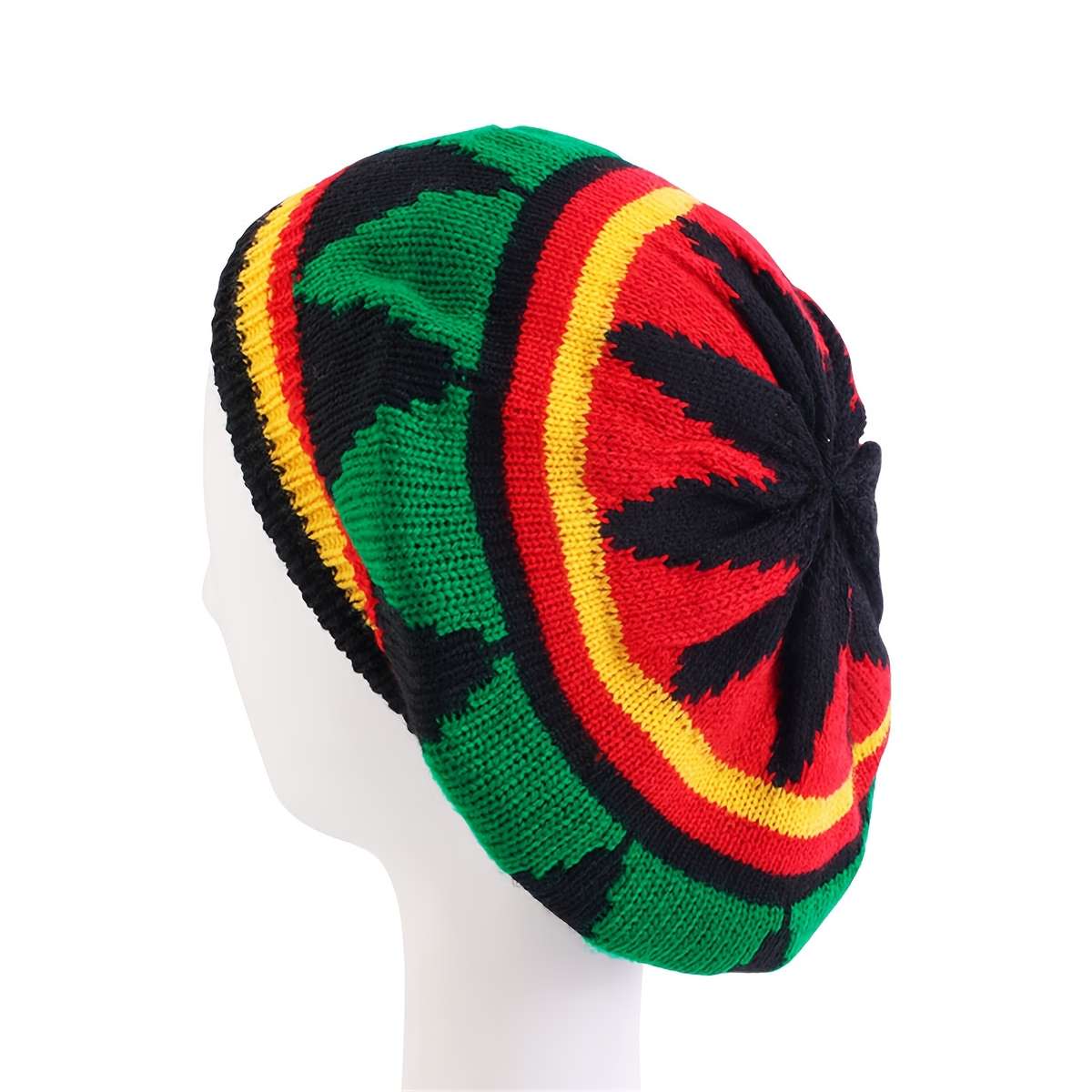 Chic Knit Beret with Faux Braids Versatile Windproof Perfect