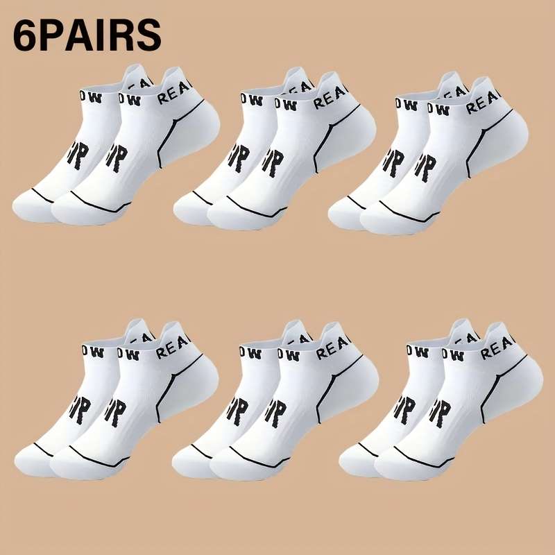 6 Pairs White One Size High Elastic Socks