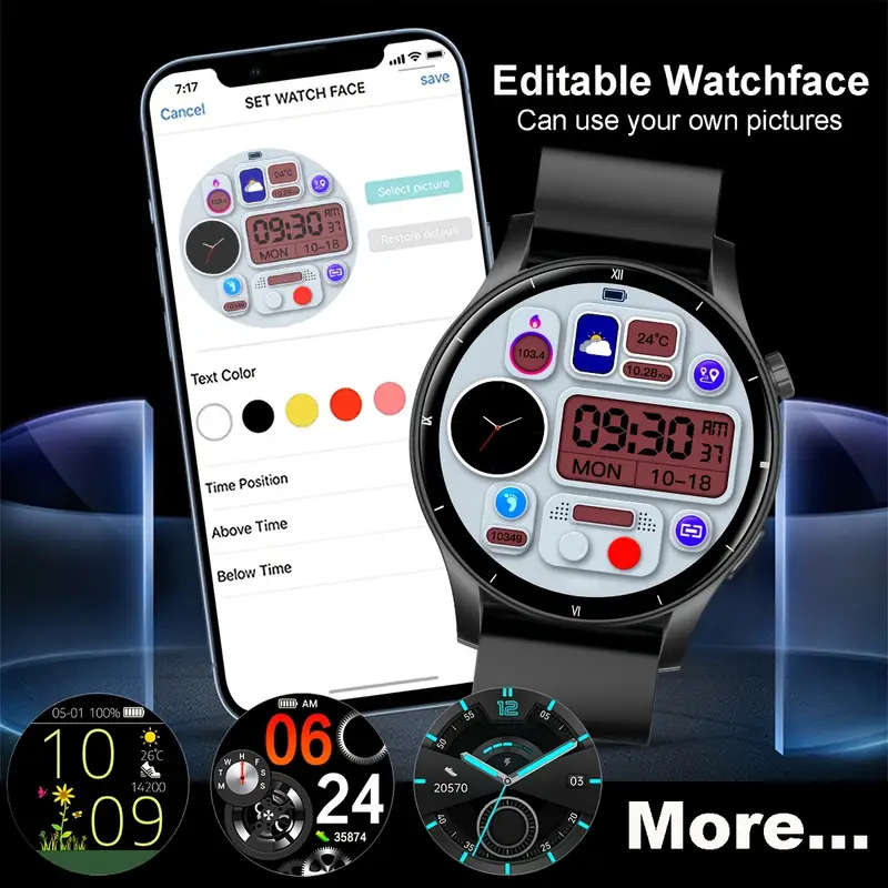 Smartwatch for Men IP68 Waterproof Touch Screen Wireless Connectivity 300mAh Rechargeable Battery