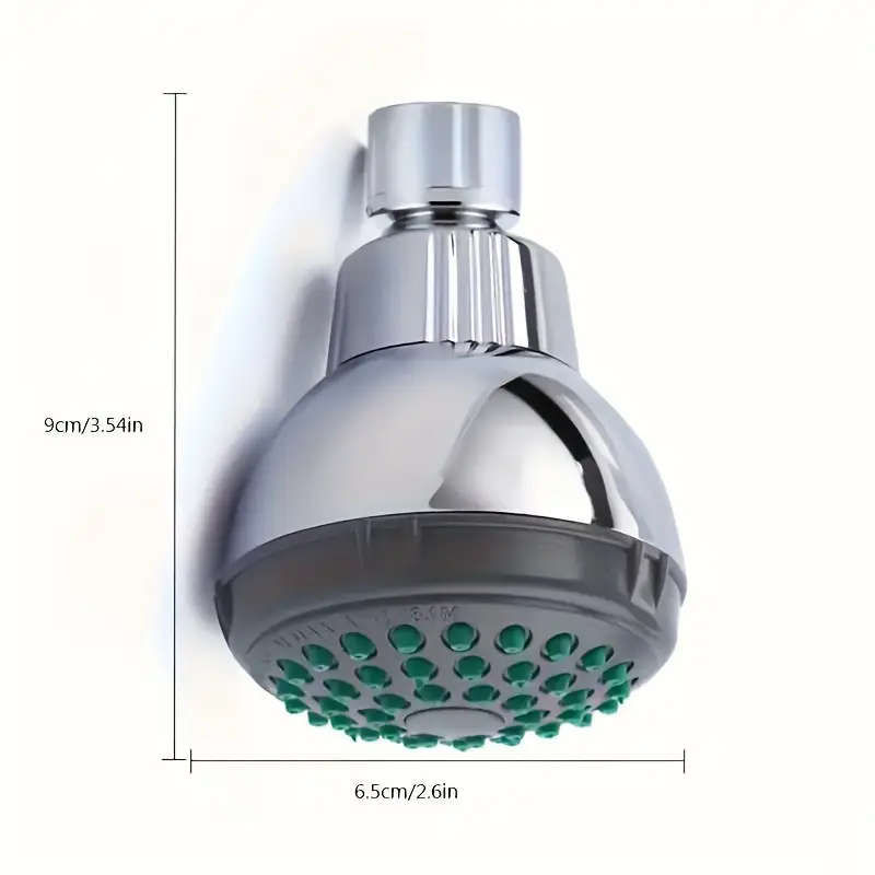 1pc Modern High-Pressure Shower Head Adjustable Angle Water-Saving Plastic Rainfall Spray Ideal for