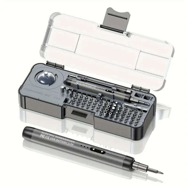68in1 Cordless Electric Screwdriver Set with 65 Magnetic Precision Bits USB Powered Rechargeable