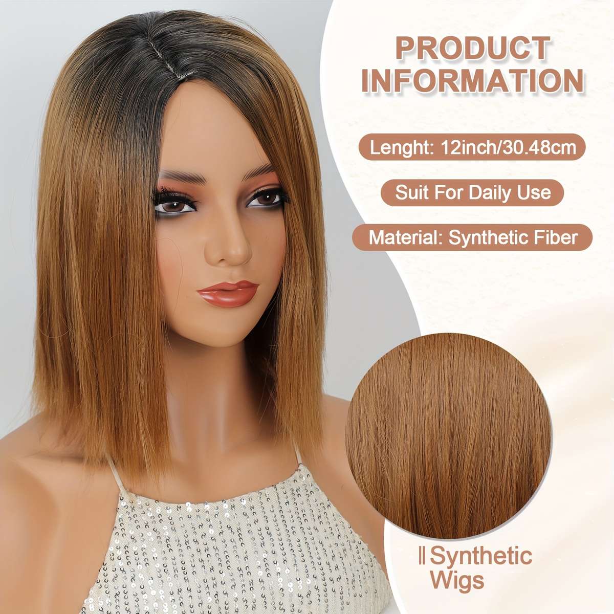 Mixed Color 30.48cm Fashion Design Wig