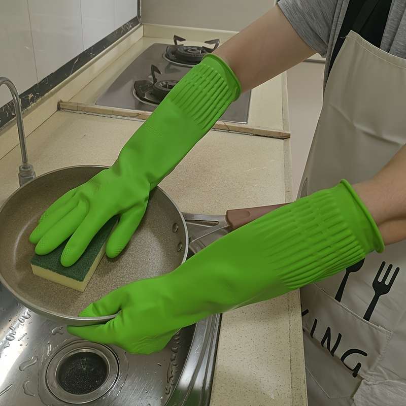 1 Pair Rose Red Size M Household Cleaning Gloves