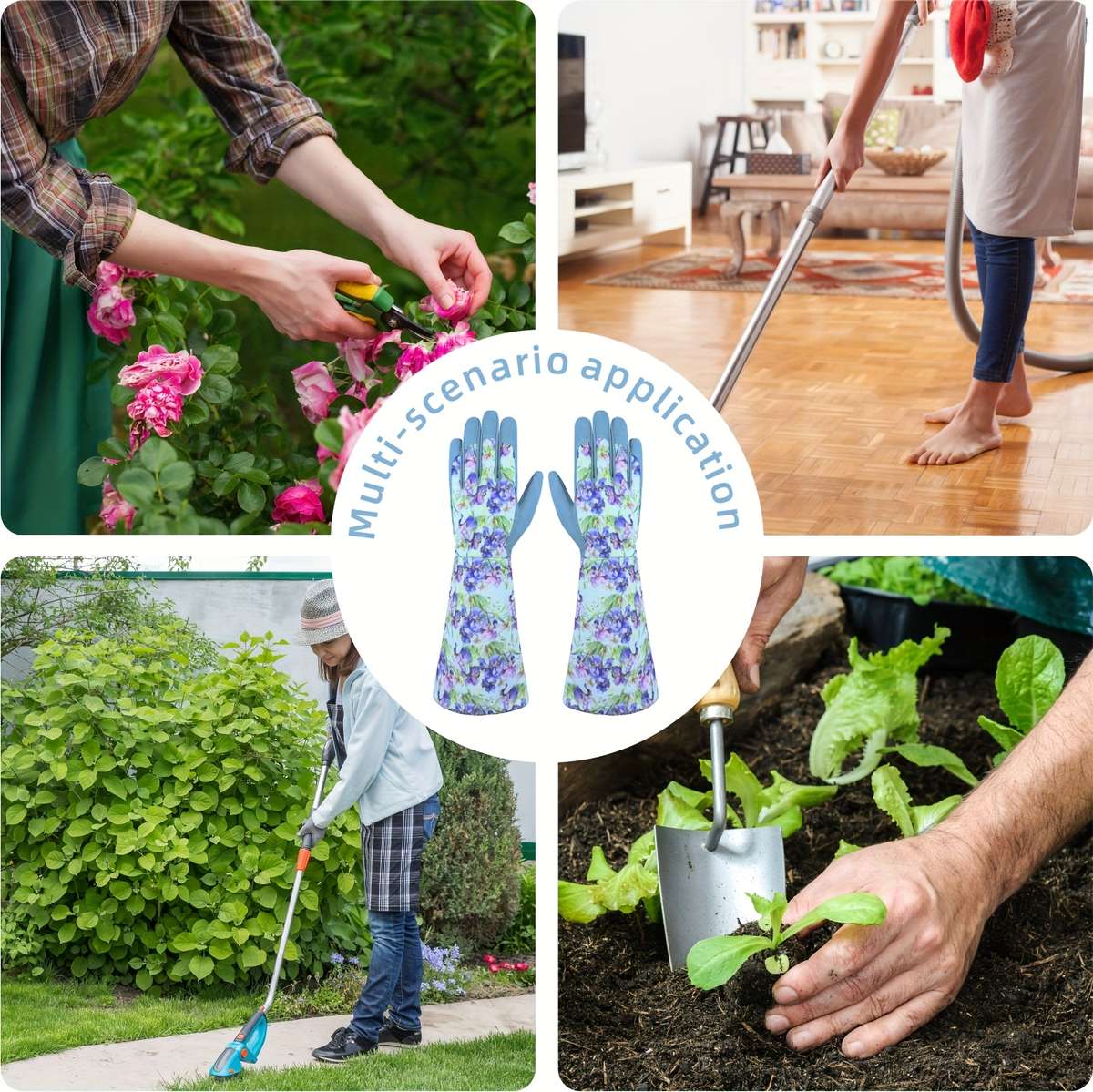 1 Pair Brown Size M-L Household Cleaning Gloves