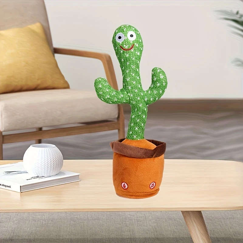 1pc Interactive Talking Cactus Youngsters Toy LED Singing Recording Music Dance Imitation for 3-6 Mo