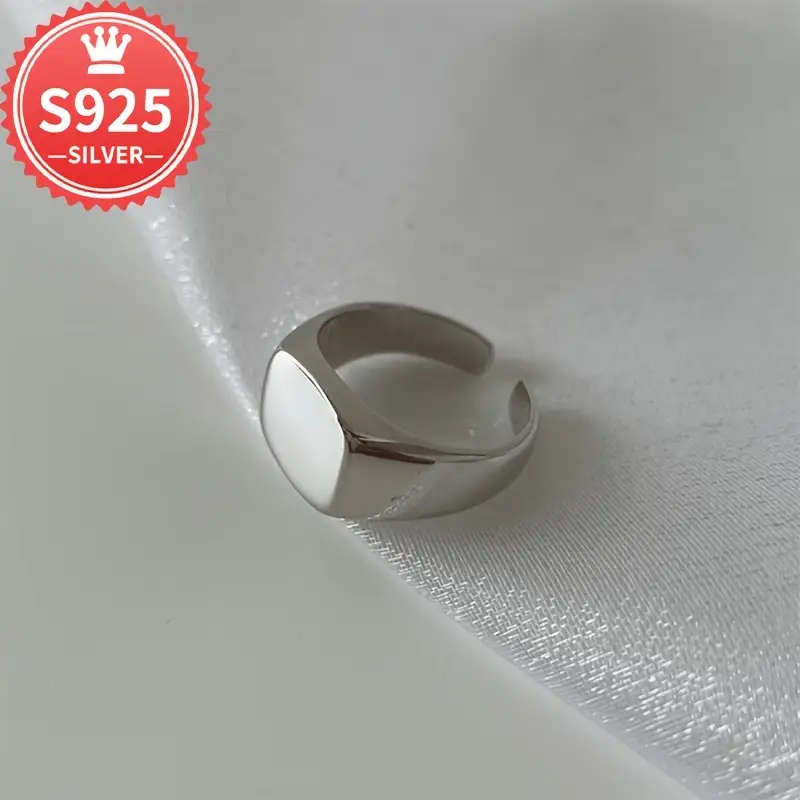 925 Sterling Silver Plated Hypoallergenic Square Oval Ring with Gift Box Packaging