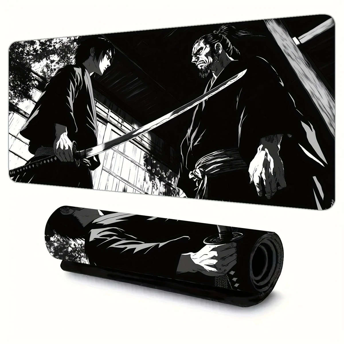 30x80cm Japanese Samurai Duel Design Mouse Pad Durable Odorless Rubber Desk Mat
