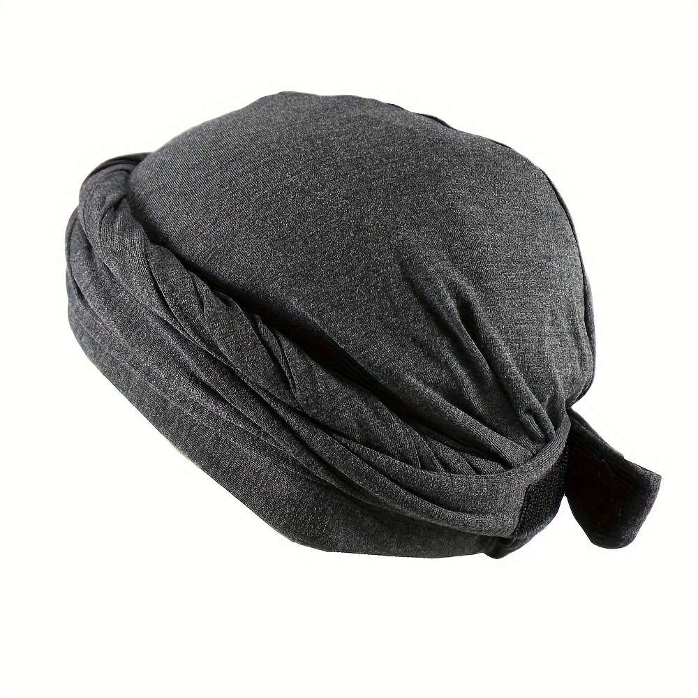 Men's Magic Tape Braided Headwrap Hat Moisture-Wicking Knit Fabric Hand Washable Unisex Hip