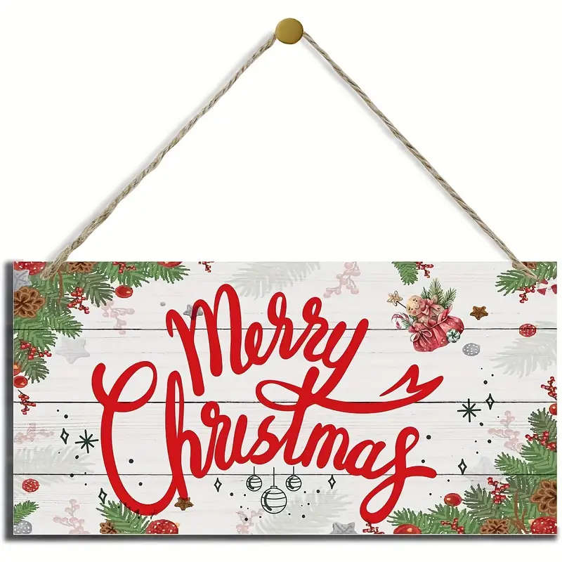 Country-Style Christmas Wooden Doorplate