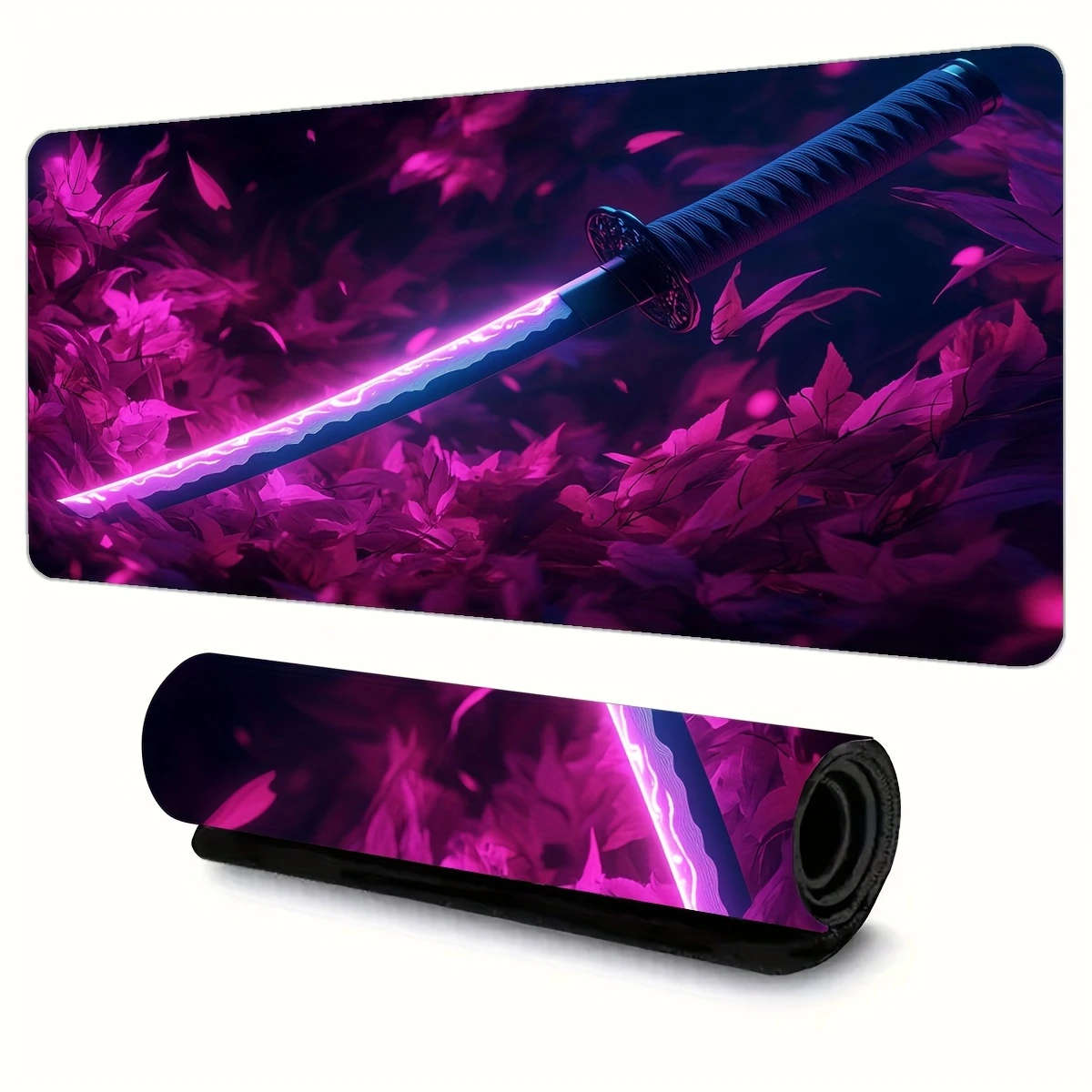 40x90cm Japanese Katana Cherry Blossom Design Non-Slip Rubber Gaming Mouse Pad