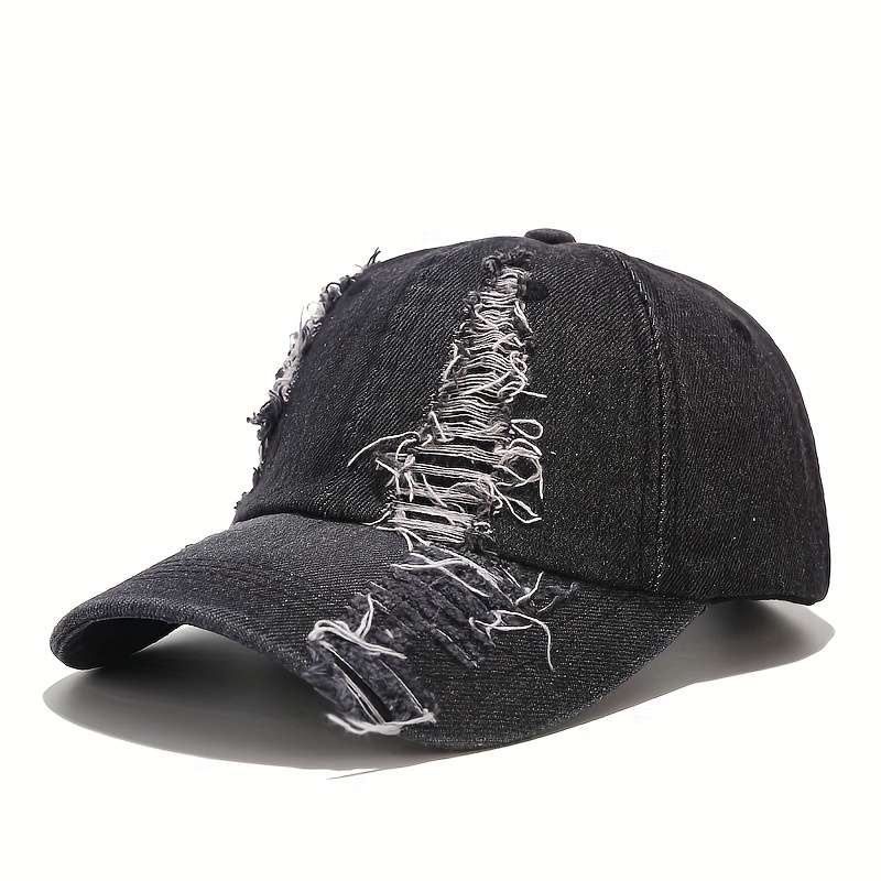 Stylish Distressed Denim Baseball Cap