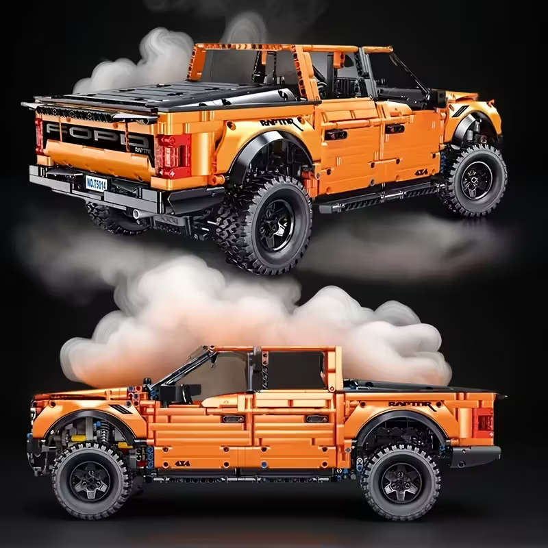 1480 Piece DIY Truck Building Blocks Set with Off-Road Vehicle Model, Rugged Tires & Opening Hood