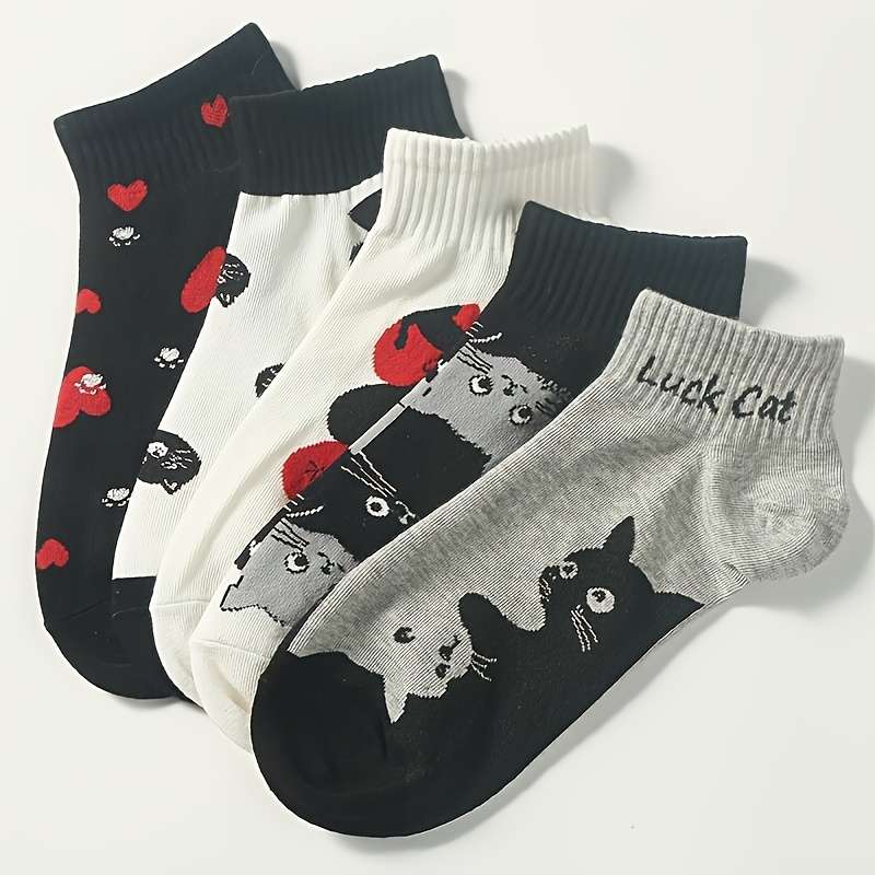 5 Pairs Mixed Color One Size High Elastic Socks