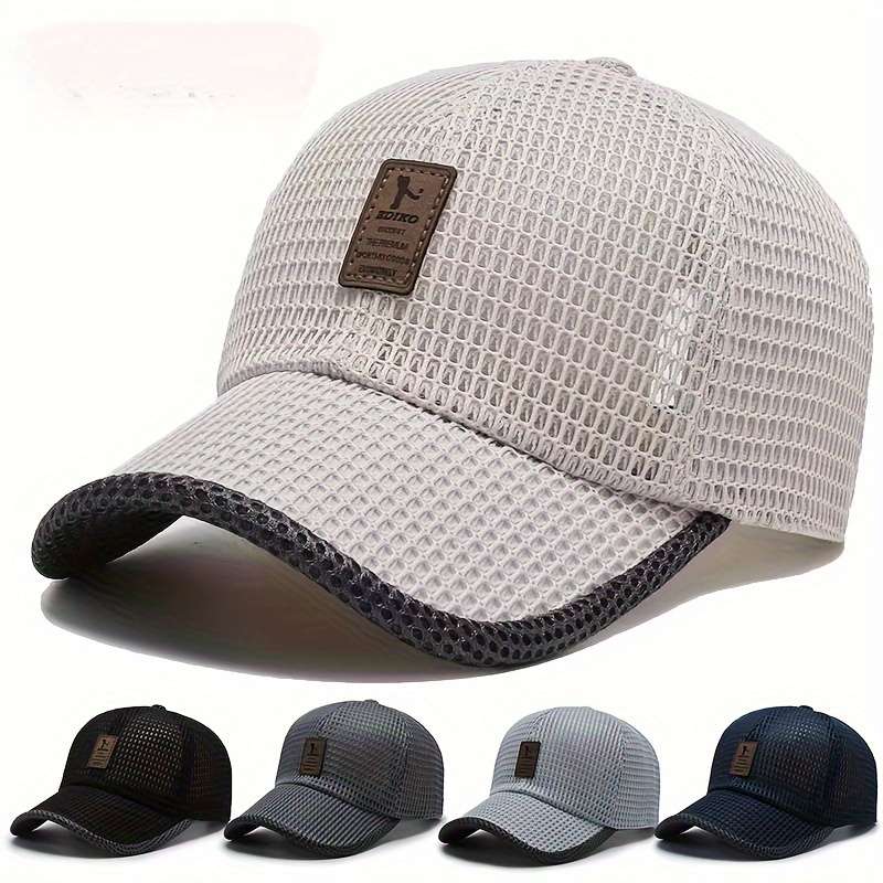 1pc Breathable Mesh EDIKO Breathable Mesh Baseball Cap Unisex Woven Textile Material 80% H