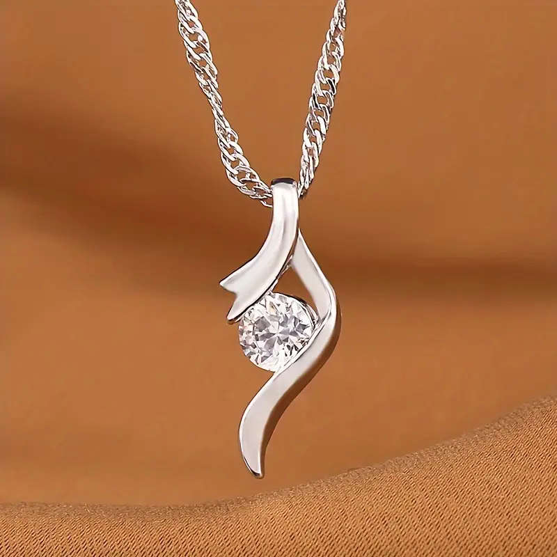 Elegant White Hollow Teardrop Pendant Necklace