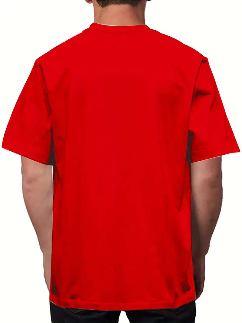 Men's Crew Neck Short Sleeve T-shirt, Casual Summer