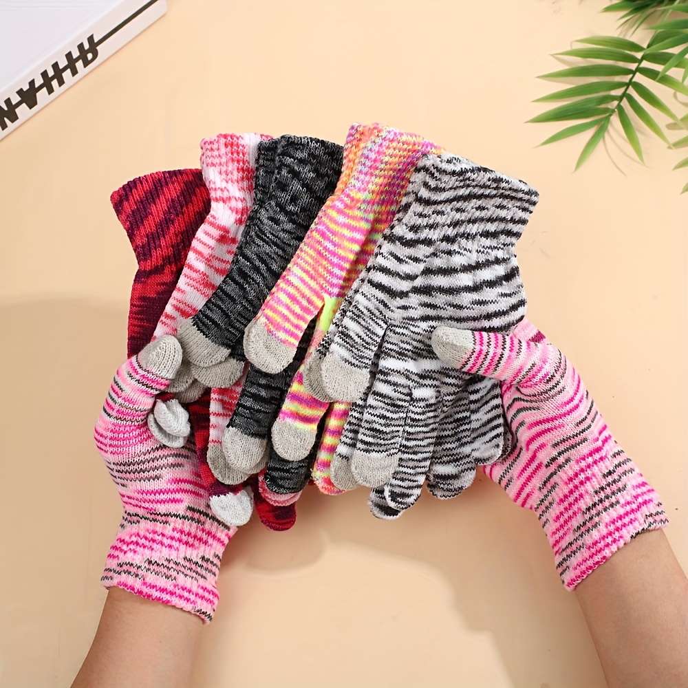 1 Pair Light Grey Warm Gloves