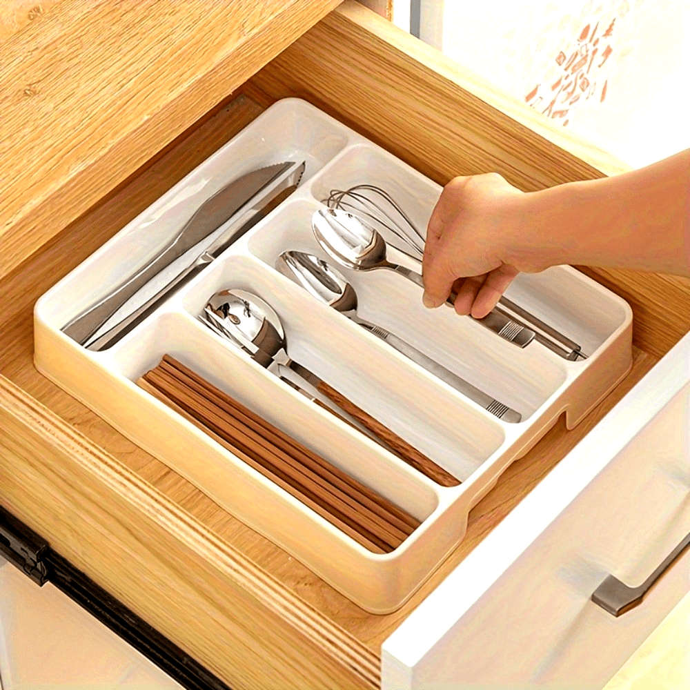 1pc Durable Utensil Organizer Box 1pc Multi-Compartment Kitchen Utensil Organizer Durable P