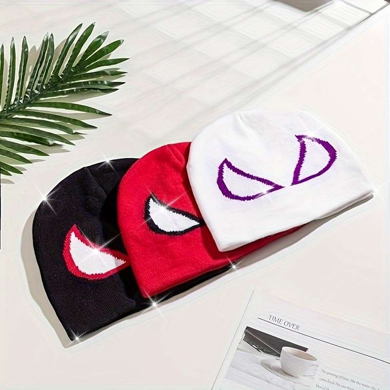 Spider Graphic Anime Beanie Cartoon Skull Cap Elastic Knit Hats Warm Beanies