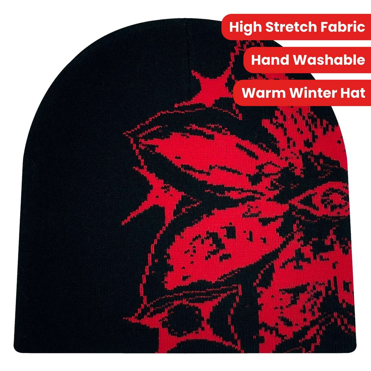 Acrylic Knit Hat Skullies Beanies With Large Jacquard Pattern Unisex Street Style Beanie Ca