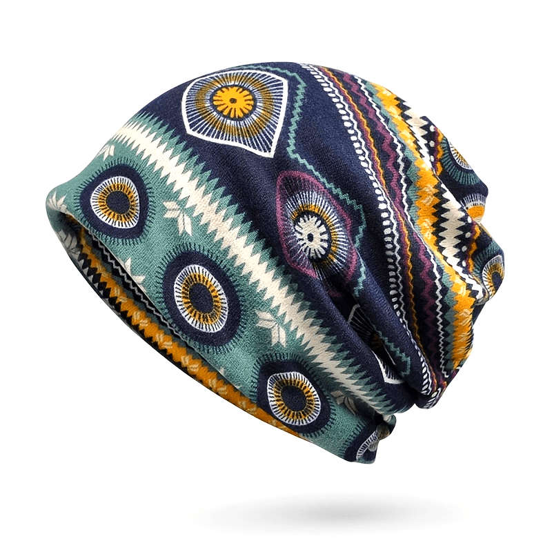 1pc Ethnic Style Beanies Pullover Hat Winter Cap Casual Skull Hat For Men Women Hip Hop Cap Ski Cap