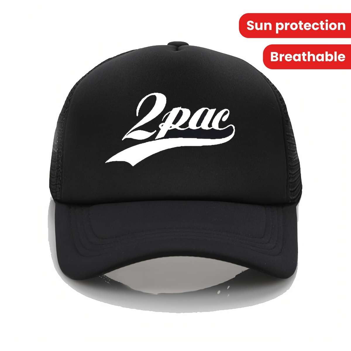 1pc Unisex Baseball Cap Summer Sun Protection Hat Adjustable Snapback Breathable Mesh Back Hip-