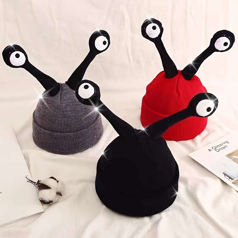 Women's Knit Beanie Hat with Earflap Cartoon Insect Design Soft And Cozy for Fall Winter