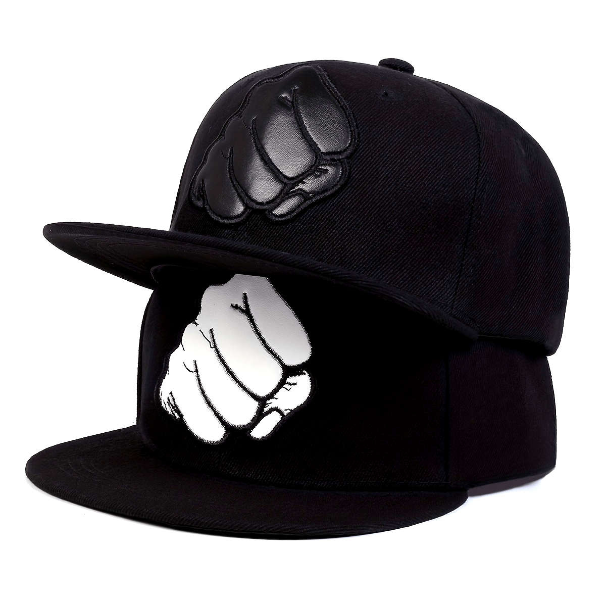 Fist Patched Baseball Cap Outdoor Sun Hat Flat Brim Cap Adjustable Casual Hat