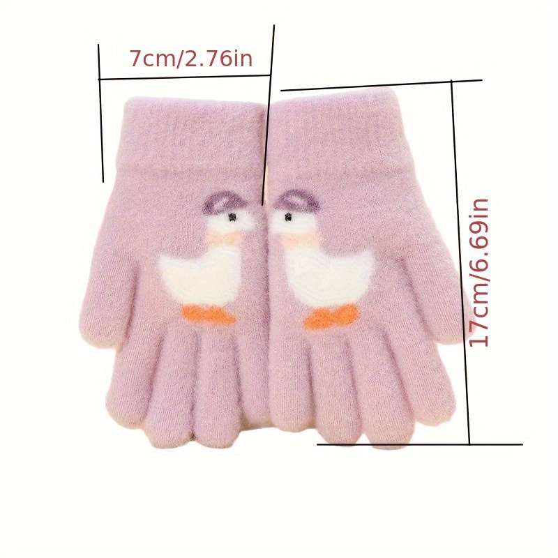 1 Pair Blue 6 To 12 Years Old Warm Gloves