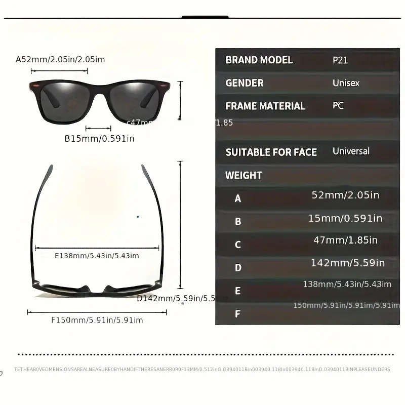 Classic Retro Square Glasses, Unisex Fashion