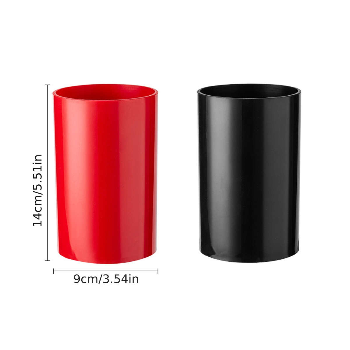 Kitchen Utensil Organizer Red and Black Polypropylene Storage Cylinder for Dishware Spoons