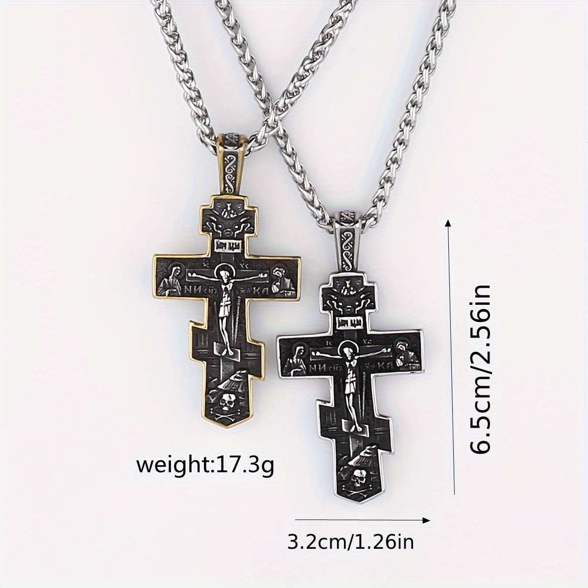 1 Piece Golden And Silvery Jesus Theme Pendant