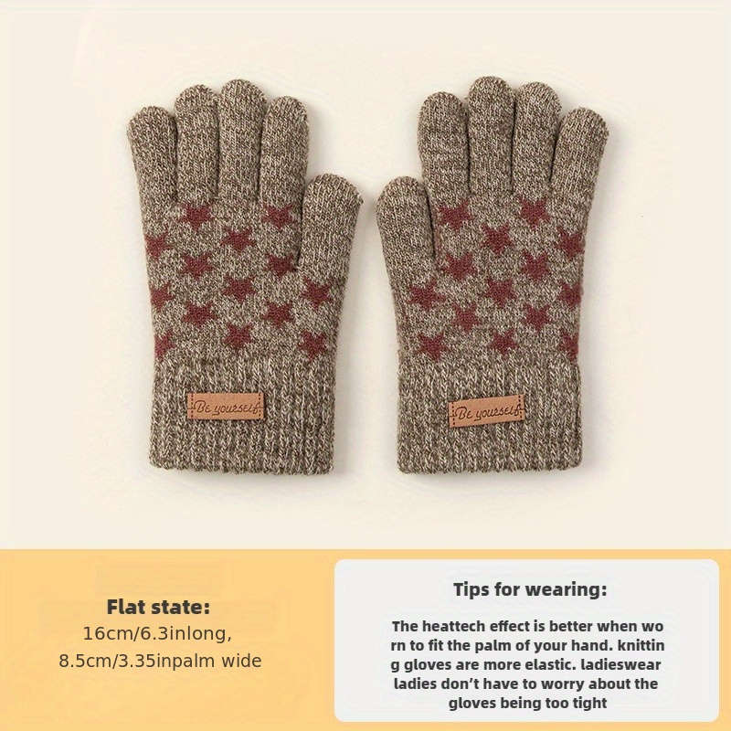 1 Pair Blue Green Warm Gloves