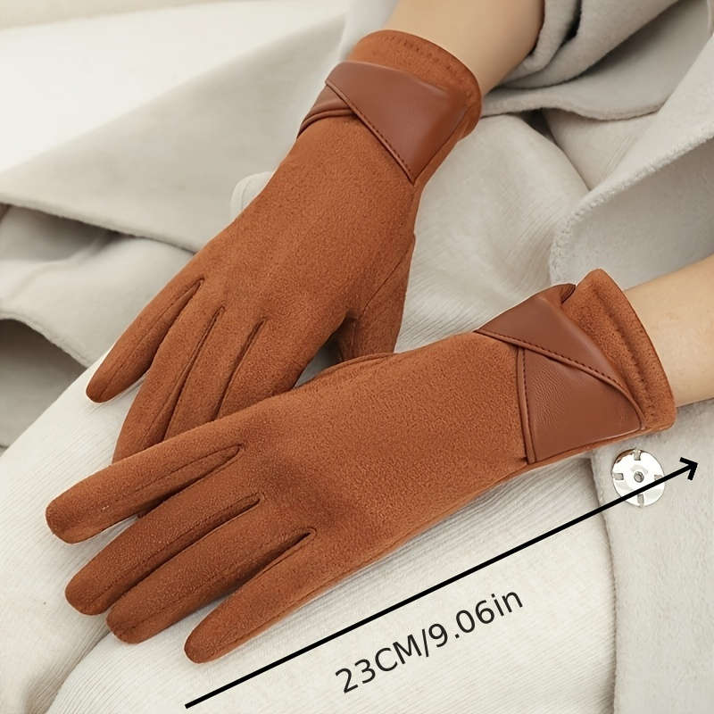 1 Pair Caramel Color Warm Gloves
