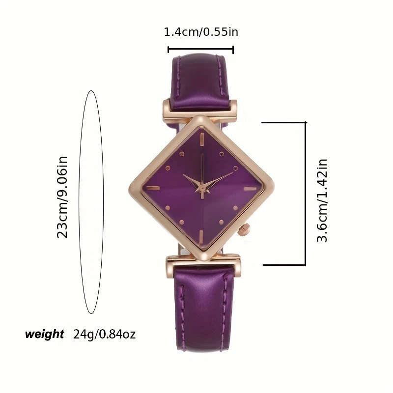 1pc Women's Fashion Personality Belt Square Case Quartz Watch Elegant Women's Watch