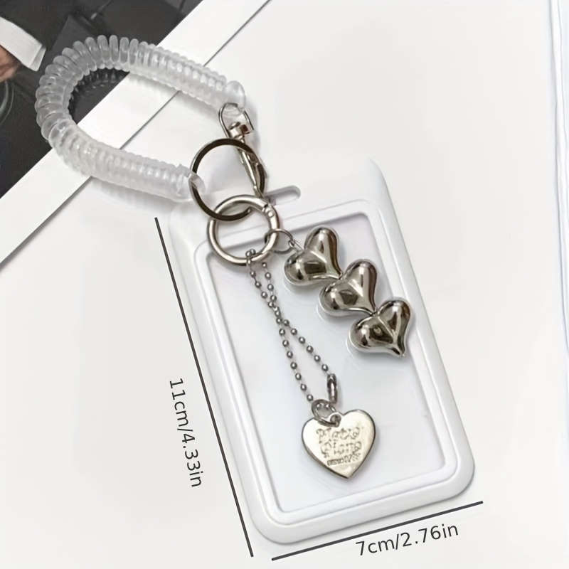 1pc 1pc Love Bus Card Holder with Keychain Office and School ID Protection Cover Protect Your Ba